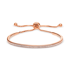 Fashionably Silver Essentials Rose Gold Plated Adjustable Bracelet-